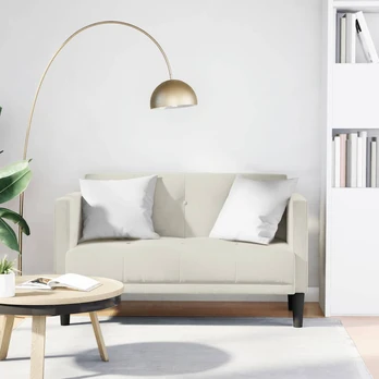 Dvivietė sofa, kreminės spalvos, 111 cm, aksominė