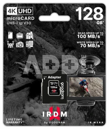 GOODRAM IRDM 128GB microSD UHS-I U3 + adapter