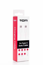 SEEK TOTI Type-C to Type-C, 1m PVC Data Cable 3A, Baltas (Baltas) kaina