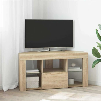 Kampinė LED televizoriaus spinta Sonoma ąžuolas