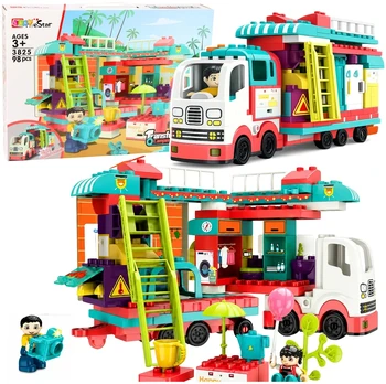 Lean Toys Folding Camper Construction Bricks Figures Lights Sounds 98 pcs.