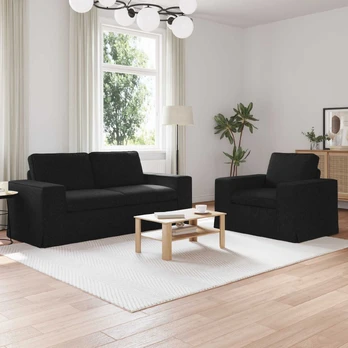 Sofa 2 pcs Juoda 182 x 80 x 82 cm audinys