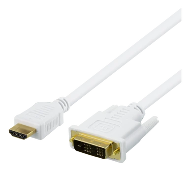 Kabelis DELTACO HDMI DVI, 7m, Full HD , baltas / HDMI-116AD