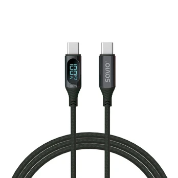 Savio USB Type-C Male - USB Type-C Male with Digital Display 1m