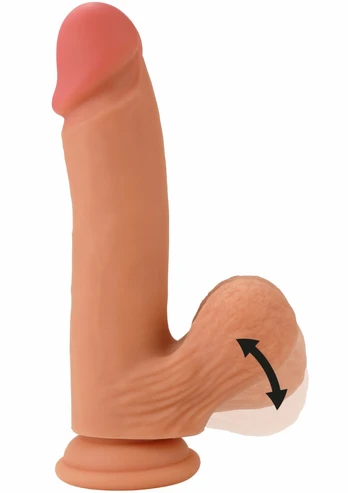 Realistiškas dildo skystu silikonu 19 cm