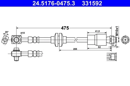 ATE 24.5176-0475.3 Brake hose