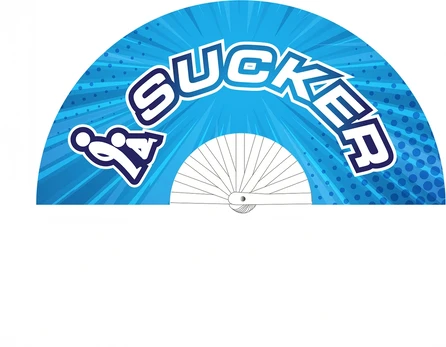 Sucker Decorative Fan 64 cm Blue - Modern Wall Accessory