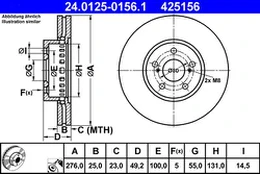 ATE 24.0125-0156.1 Brake Disc