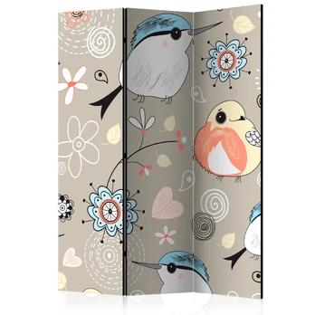 Artgeist Pertvara - Natural pattern with birds [Room Dividers]