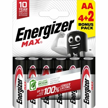 Elementai ENERGIZER Max , AA, LR03, 6 vnt