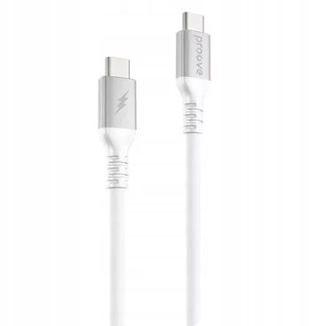 „USB laidas PROOVE USB laidas ProGen Silicone Type-C į Type-C 60 W (1 m) baltas“