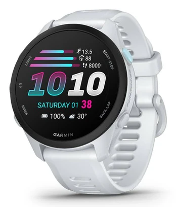 Išmanusis laikrodis Garmin Forerunner® 70 su greitai nuimama silikonine apyranke 20 mm Stone white/Black
