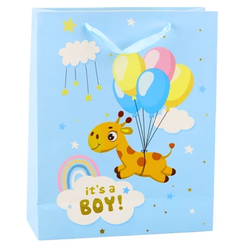 Lean It's A Boy Giraffe Gift Bag Mėlyna 32 x 26 x 10 cm