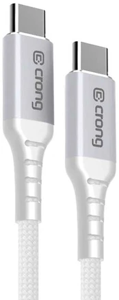 Crong Armor Link – 60 W PD 3A USB-C į USB-C laidas 25 cm (baltas)