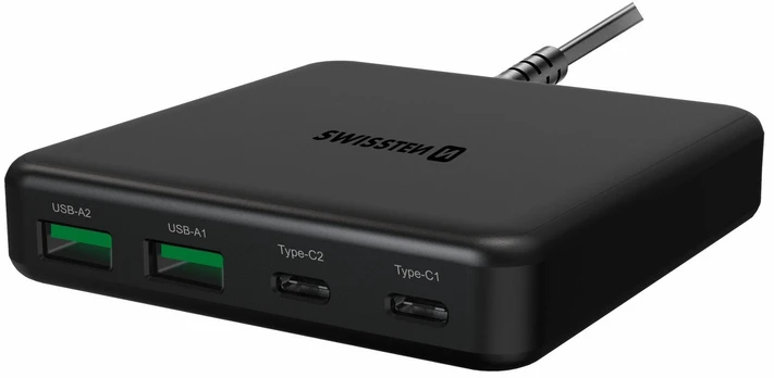 Swissten Desktop GaN Charger 2x USB-C / 2x USB / 65W