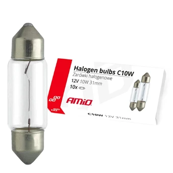 AMiO Halogeninės lemputės c10w festoon 31mm 12v 10pt.