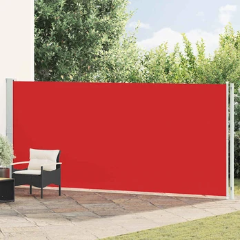 Ištraukiama šoninė kiemo pertvara, raudonos spalvos, 180x600cm