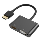 Riff Dual display 4K HDMI adapter to HDMI + VGA + 3.5mm jack + micro usb (0.25m) kaina