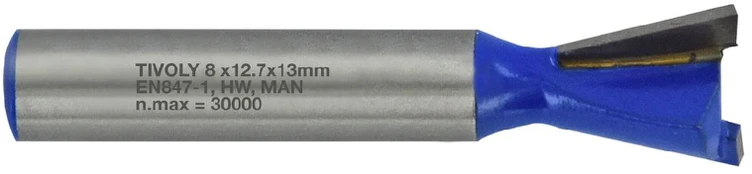Dovetail cutter 14.3x13 mm, 14°, 8mm shank