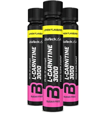 BioTech L-Carnitine Amp 3000mg, Lemon, 25 ml