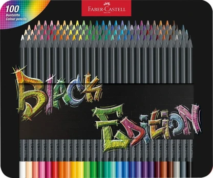 Faber-Castell - Colour Pencils Black Edition tin (100 pcs) (116490)