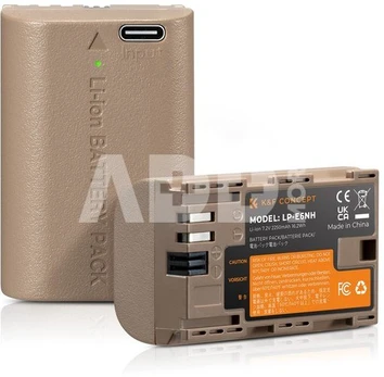 K&F Concept K&F LP-E6NH 2250mAh, Type C Mount Direct Camera Battery, *2pc