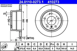 ATE 24.0110-0273.1 Brake Disc kaina