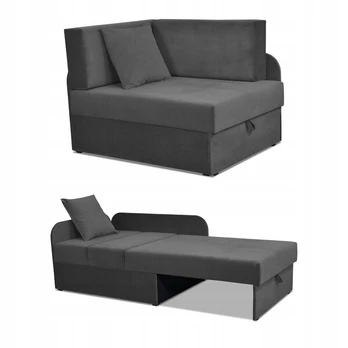 Vaikiška kampinė sofa-lova Denis, juoda
