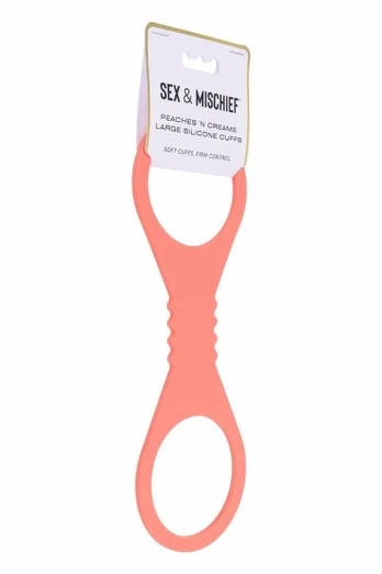PEACHES 'N CREAME Large Silicone Cuffs Peach 27cm Adjustable