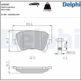 DELPHI LP3247 Brake pad set