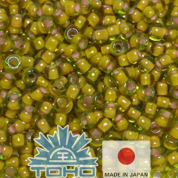 TOHO® Biseris Inside-Color Jonquil/Apricot-Lined 11/0 (2,2 mm) 10 g.