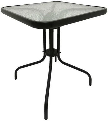 Lauko stalas Bergama, 60x60x70 cm, juodas