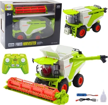 Lean Toys Combine Harvester with Grain Header 2in1 Remote Controlled RC Smoke Effect 2.4G