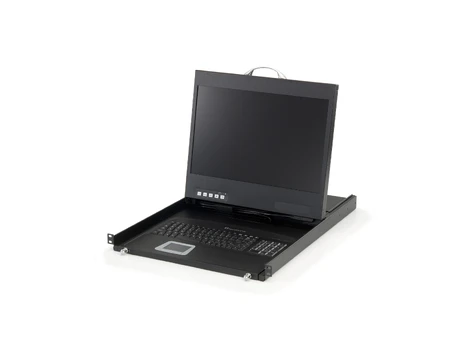 Level One LevelOne 19" Widescreen LCD KVM Rack Console, DE Keyboard