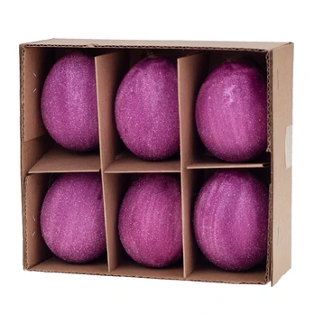 Dekoracija Egg, 4 cm, violetinė, 6 vnt.