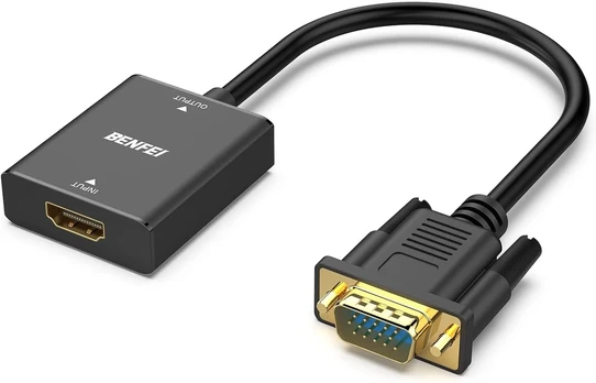 BENFEI adapter HDMI to VGA unidirectional with audio jack 3.5mm juodas
