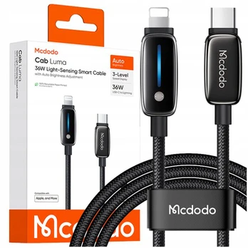 MCDODO ĮKROVIMO LAIDAS USB-C, SKIRTAS „IPHONE“ ŽAIBIŠKAI GREITAM ĮKROVIMUI, 1 M, LED