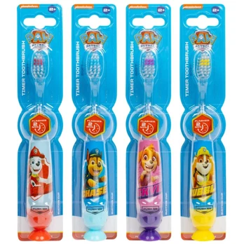 Paw Patrol Flashing Toothbrush Set with Suction Cap Different Colors 4 pcs