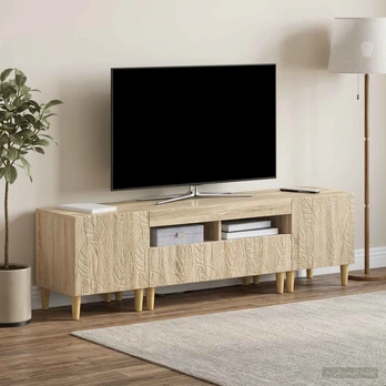 5 dalių LED televizoriaus stovas Sonoma ąžuolas