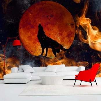 Artgeist Fototapetas - Wolf on Fire