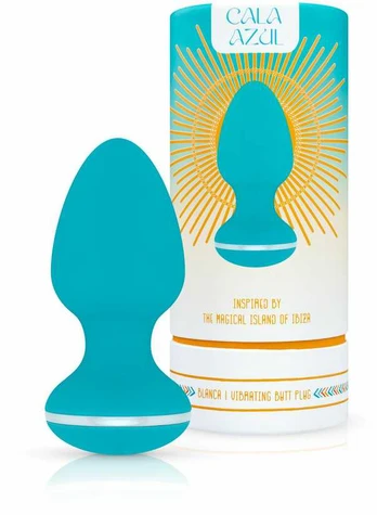 Cala Azul Blanca Vibrating Intimate Plug 10 Modes Atsparus vandeniui USB Rechargeable