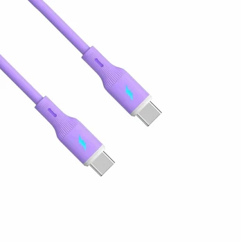 AKYGA Cable USB AK-USB-70 USB type C m / USB type C m ver. 2.0 60W 1m Violetinė Silicone