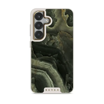 Misty Forest - Green Marble Samsung Galaxy S25 Plus Case, Elite Light (Magnetic) / Gold