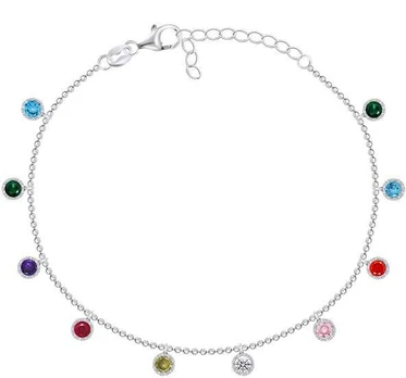 Brilio Silver Playful sidabrinis bracelet with zircons BRC78WRBW