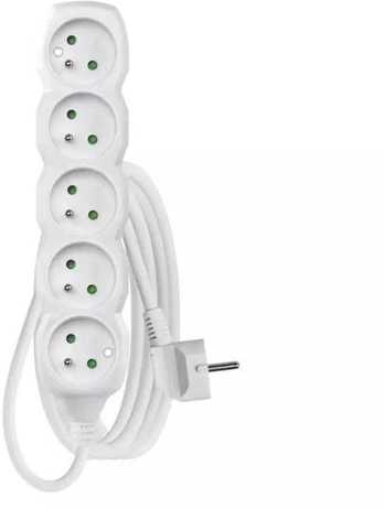 EMOS Extension cable 5 sockets 3m, baltas, PVC, 1,5mm2