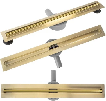 Dušo latakas REA Neox Slim Pro, Gold, 80 cm
