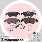 Stabdžių trinkelių rinkinys, diskinis stabdys ZIMMERMANN 24743.190.2 kaina