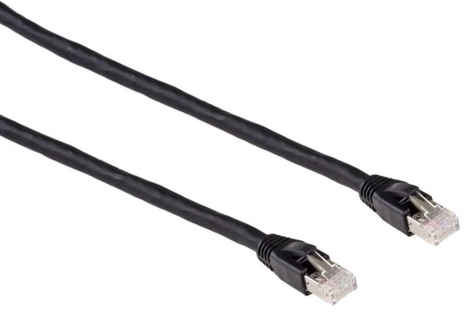 Mercodan PRO HDbaseT 0,5m, KAT7 S/FTP Patchkabel, sort, LSZH