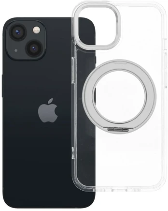 Dėklas Oem Case for iPhone 13 Frame Circle Stand compatible with MagSafe transparent