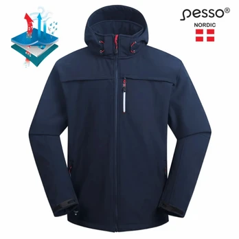 Striukė Softshell su gobtuvu Atlanta, mėlyna L, Pesso